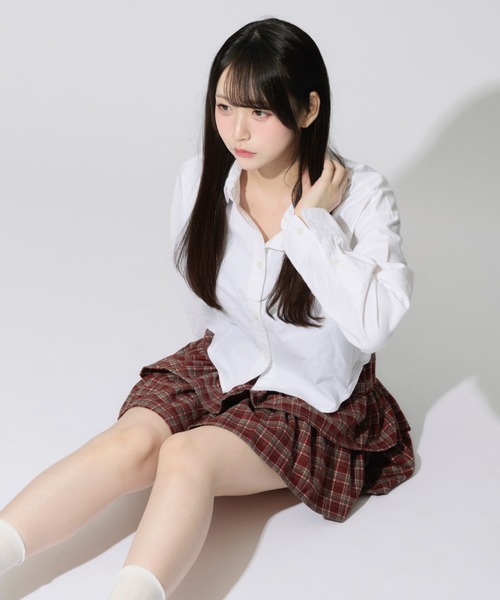 ALLuRing ChaRm(アリュリングチャーム)の「Check Tiered Mini Skirt / チェックティアードミニスカート(スカート・レディース・レッド/ブラック/ブラウン・FREE)」の10枚目の写真