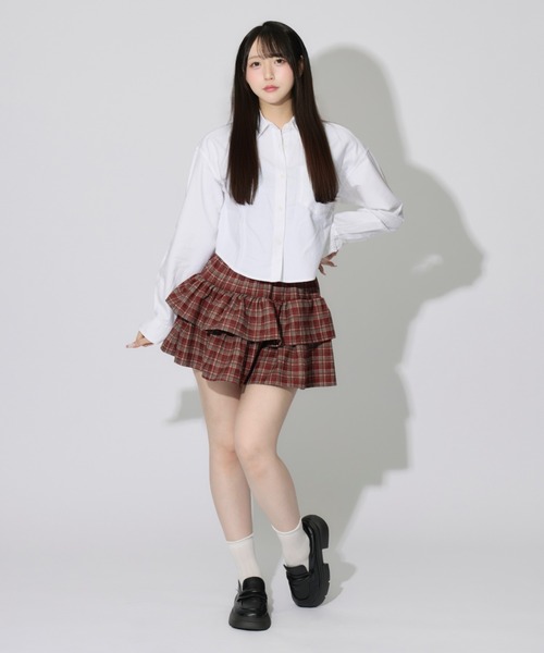 ALLuRing ChaRm(アリュリングチャーム)の「Check Tiered Mini Skirt / チェックティアードミニスカート(スカート・レディース・レッド/ブラック/ブラウン・FREE)」の6枚目の写真
