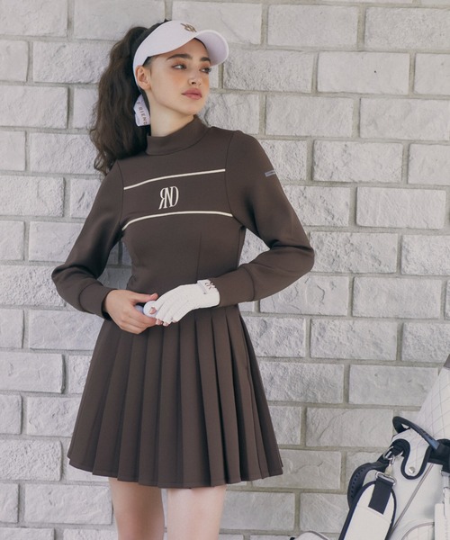 RIENDA GOLF】バックリボンRNDロゴカットワンピース 秋服 冬服