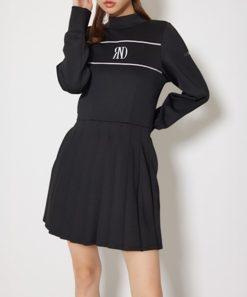 【RIENDA GOLF】バックリボンRNDロゴカットワンピース 秋服 冬服 RIENDA GOLF】バックリボンRNDロゴカットワンピース 秋服 冬服