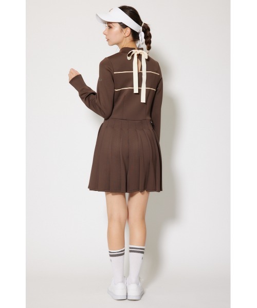 【RIENDA GOLF】バックリボンRNDロゴカットワンピース 秋服 冬服 RIENDA GOLF】バックリボンRNDロゴカットワンピース 秋服 冬服