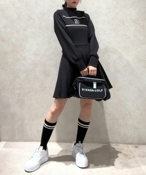 RIENDA GOLF】バックリボンRNDロゴカットワンピース 秋服 冬服