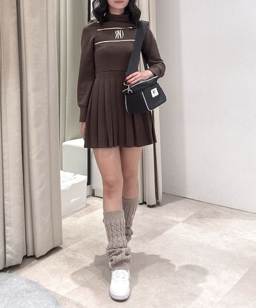 RIENDA GOLF】バックリボンRNDロゴカットワンピース 秋服 冬服