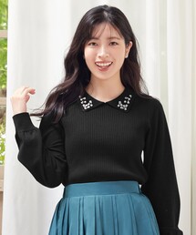 ブラック ホワイト 襟付き ニット　値下げ 45R】ニット｜1977年創業、日本の服。丈夫で長持ち、気持ちの