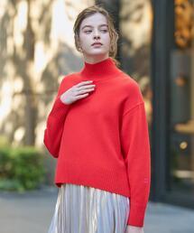 ニット/セーター（レッド/赤色系・タートルネック/ハイネック