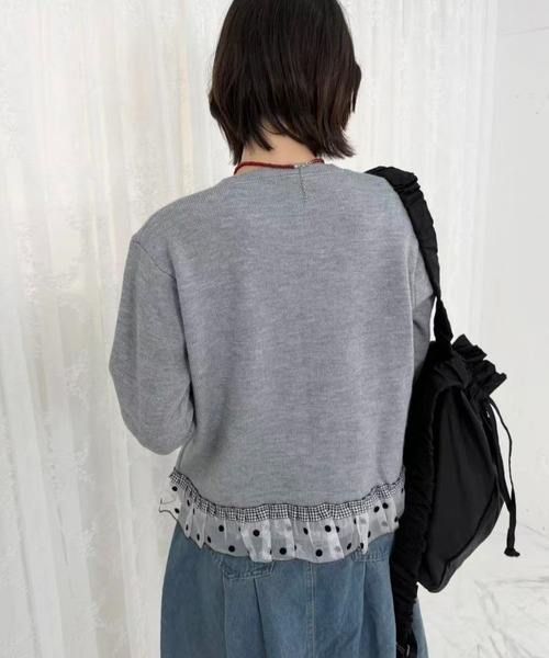 mebole(メボレ)の「dot×gingham cardigan(カーディガン/ボレロ・レディース・グレー/チャコール/アイボリー・FREE)」の21枚目の写真