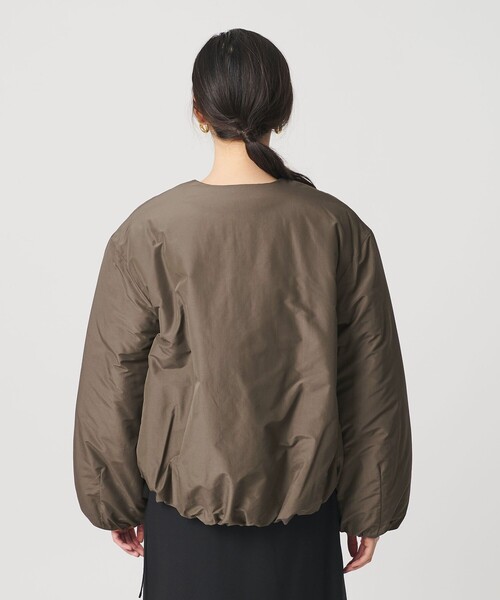 セール】ポリエステルブレンド ノーカラーバルーンジップブルゾン