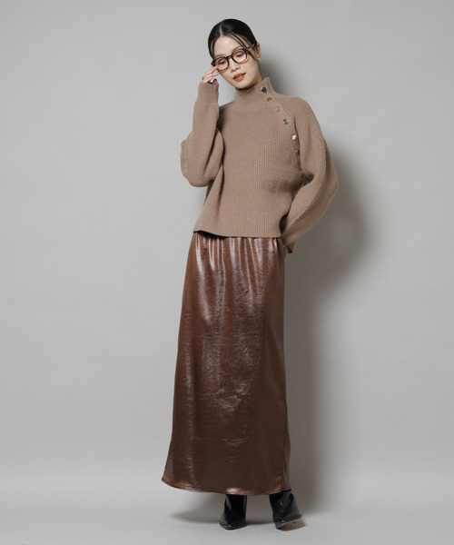 NANO universe（ナノユニバース）の「釦ディティールニットプルオーバー（ニット/セーター・レディース・グレー/ベージュ/ネイビー・FREE）」の7枚目の写真