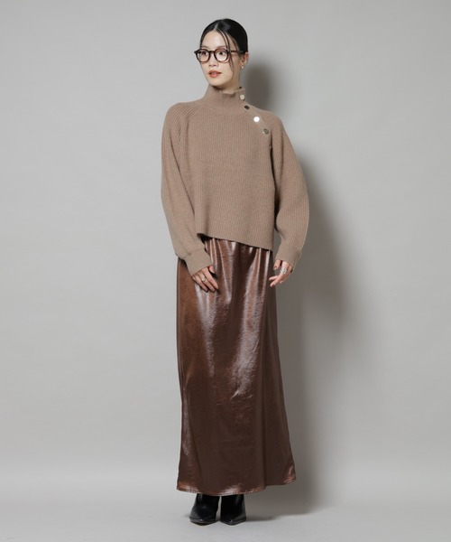 NANO universe（ナノユニバース）の「釦ディティールニットプルオーバー（ニット/セーター・レディース・グレー/ベージュ/ネイビー・FREE）」の10枚目の写真