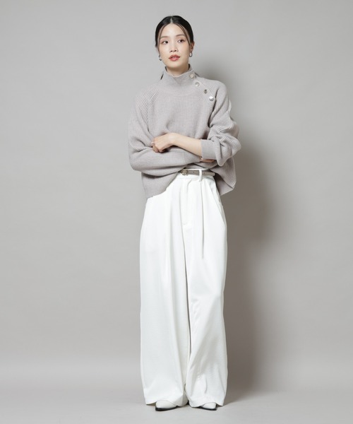 NANO universe（ナノユニバース）の「釦ディティールニットプルオーバー（ニット/セーター・レディース・グレー/ベージュ/ネイビー・FREE）」の15枚目の写真