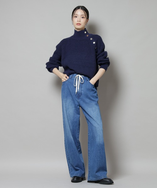 NANO universe（ナノユニバース）の「釦ディティールニットプルオーバー（ニット/セーター・レディース・グレー/ベージュ/ネイビー・FREE）」の21枚目の写真