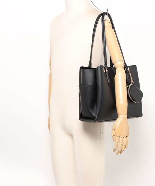 Honeys（ハニーズ）の「ポーチ付軽量Ａ４トート（トートバッグ・レディース・ブラック/グレイッシュベージュ/ライトグレー/ブラウン・FREE）」の21枚目の写真