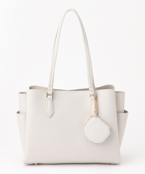 Honeys（ハニーズ）の「ポーチ付軽量Ａ４トート（トートバッグ・レディース・ブラック/グレイッシュベージュ/ライトグレー/ブラウン・FREE）」の8枚目の写真