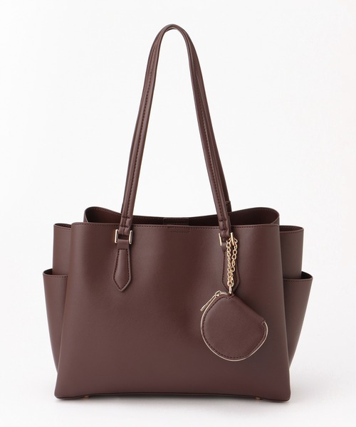 Honeys（ハニーズ）の「ポーチ付軽量Ａ４トート（トートバッグ・レディース・ブラック/グレイッシュベージュ/ライトグレー/ブラウン・FREE）」の11枚目の写真