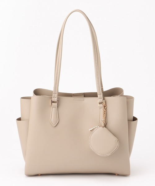 Honeys（ハニーズ）の「ポーチ付軽量Ａ４トート（トートバッグ・レディース・ブラック/グレイッシュベージュ/ライトグレー/ブラウン・FREE）」の14枚目の写真