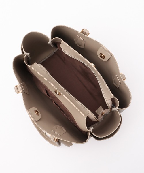 Honeys（ハニーズ）の「ポーチ付軽量Ａ４トート（トートバッグ・レディース・ブラック/グレイッシュベージュ/ライトグレー/ブラウン・FREE）」の16枚目の写真