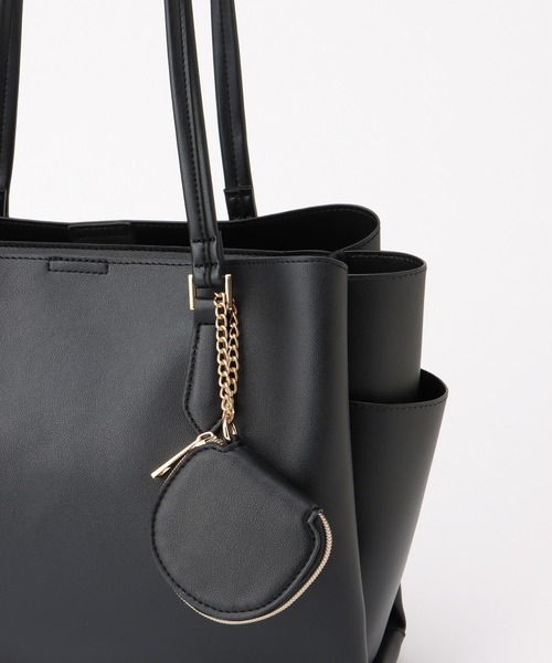 Honeys（ハニーズ）の「ポーチ付軽量Ａ４トート（トートバッグ・レディース・ブラック/グレイッシュベージュ/ライトグレー/ブラウン・FREE）」の5枚目の写真