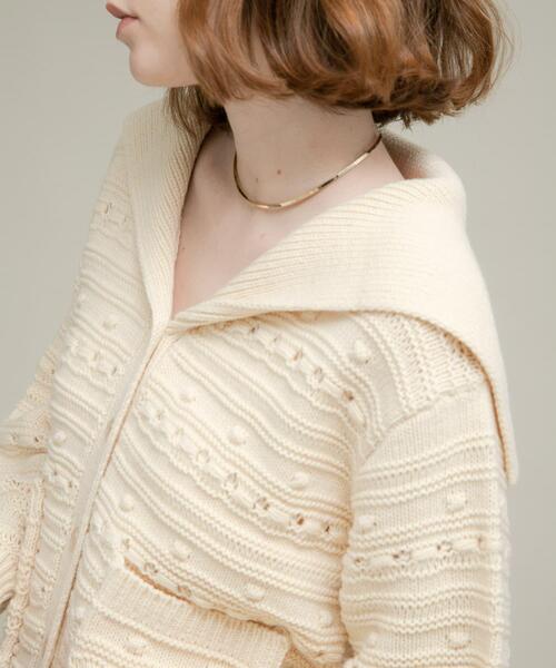 URBAN RESEARCH Sonny Label(アーバンリサーチサニーレーベル)の「ボーダーアソート柄編みニット(ニット/セーター・レディース・オフホワイト/グレー/ネイビー・FREE)」の2枚目の写真