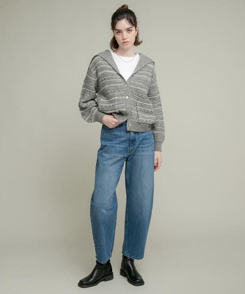URBAN RESEARCH Sonny Label(アーバンリサーチサニーレーベル)の「ボーダーアソート柄編みニット(ニット/セーター・レディース・オフホワイト/グレー/ネイビー・FREE)」の9枚目の写真