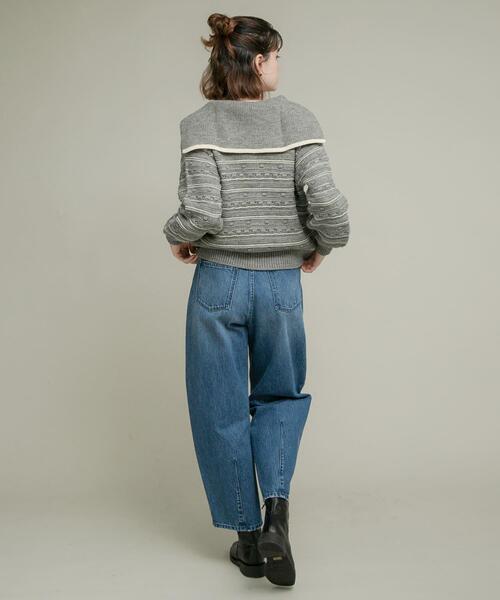 URBAN RESEARCH Sonny Label(アーバンリサーチサニーレーベル)の「ボーダーアソート柄編みニット(ニット/セーター・レディース・オフホワイト/グレー/ネイビー・FREE)」の10枚目の写真