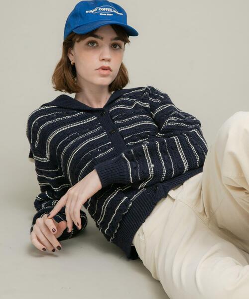 URBAN RESEARCH Sonny Label(アーバンリサーチサニーレーベル)の「ボーダーアソート柄編みニット(ニット/セーター・レディース・オフホワイト/グレー/ネイビー・FREE)」の13枚目の写真