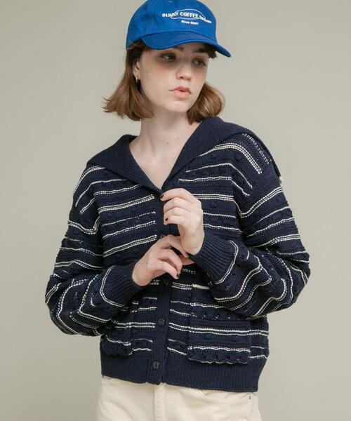 URBAN RESEARCH Sonny Label(アーバンリサーチサニーレーベル)の「ボーダーアソート柄編みニット(ニット/セーター・レディース・オフホワイト/グレー/ネイビー・FREE)」の15枚目の写真