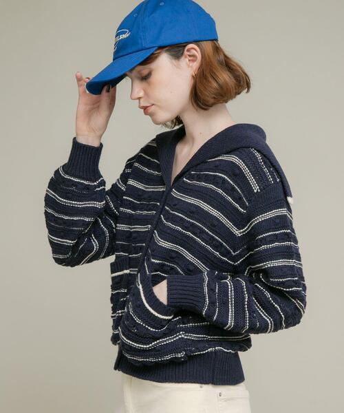 URBAN RESEARCH Sonny Label(アーバンリサーチサニーレーベル)の「ボーダーアソート柄編みニット(ニット/セーター・レディース・オフホワイト/グレー/ネイビー・FREE)」の16枚目の写真