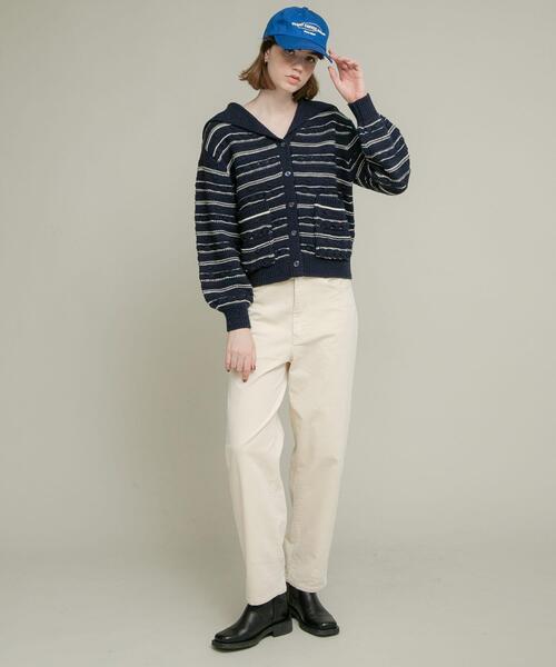 URBAN RESEARCH Sonny Label(アーバンリサーチサニーレーベル)の「ボーダーアソート柄編みニット(ニット/セーター・レディース・オフホワイト/グレー/ネイビー・FREE)」の18枚目の写真