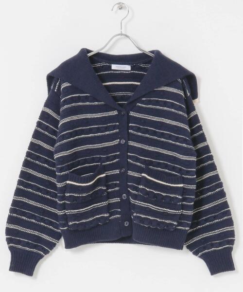 URBAN RESEARCH Sonny Label(アーバンリサーチサニーレーベル)の「ボーダーアソート柄編みニット(ニット/セーター・レディース・オフホワイト/グレー/ネイビー・FREE)」の20枚目の写真