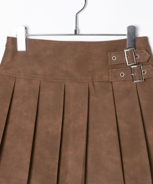 3.3 Field Trip （3.3フィールドトリップ）の「3.3 Field Trip／ヴィンテージライクフェイクレザーミニスカート（スカート・レディース・チャコールグレー/ブラウン・MEDIUM/SMALL）」の4枚目の写真