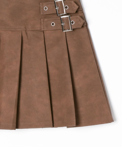 3.3 Field Trip （3.3フィールドトリップ）の「3.3 Field Trip／ヴィンテージライクフェイクレザーミニスカート（スカート・レディース・チャコールグレー/ブラウン・MEDIUM/SMALL）」の5枚目の写真