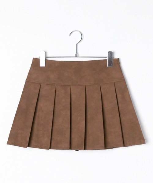 3.3 Field Trip （3.3フィールドトリップ）の「3.3 Field Trip／ヴィンテージライクフェイクレザーミニスカート（スカート・レディース・チャコールグレー/ブラウン・MEDIUM/SMALL）」の3枚目の写真