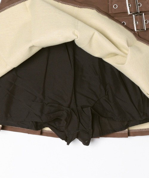 3.3 Field Trip （3.3フィールドトリップ）の「3.3 Field Trip／ヴィンテージライクフェイクレザーミニスカート（スカート・レディース・チャコールグレー/ブラウン・MEDIUM/SMALL）」の8枚目の写真