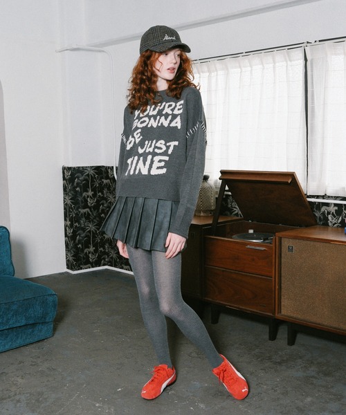 3.3 Field Trip （3.3フィールドトリップ）の「3.3 Field Trip／ヴィンテージライクフェイクレザーミニスカート（スカート・レディース・チャコールグレー/ブラウン・MEDIUM/SMALL）」の22枚目の写真