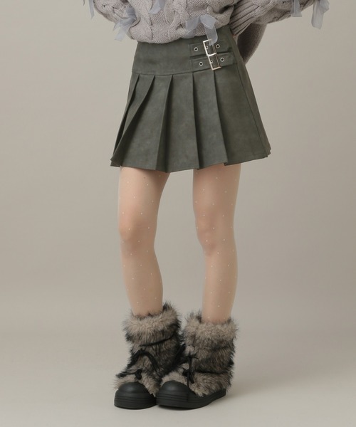 3.3 Field Trip （3.3フィールドトリップ）の「3.3 Field Trip／ヴィンテージライクフェイクレザーミニスカート（スカート・レディース・チャコールグレー/ブラウン・MEDIUM/SMALL）」の14枚目の写真