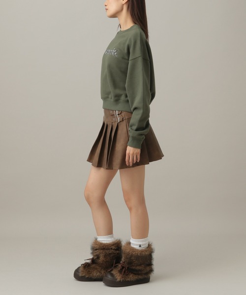 3.3 Field Trip （3.3フィールドトリップ）の「3.3 Field Trip／ヴィンテージライクフェイクレザーミニスカート（スカート・レディース・チャコールグレー/ブラウン・MEDIUM/SMALL）」の16枚目の写真