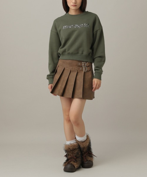 3.3 Field Trip （3.3フィールドトリップ）の「3.3 Field Trip／ヴィンテージライクフェイクレザーミニスカート（スカート・レディース・チャコールグレー/ブラウン・MEDIUM/SMALL）」の15枚目の写真