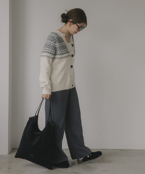 210nouve（トゥージュヌーブ）の「ノルディック柄 カーディガン（カーディガン/ボレロ・レディース・ネイビー/ホワイト/バーガンディー・FREE）」の14枚目の写真