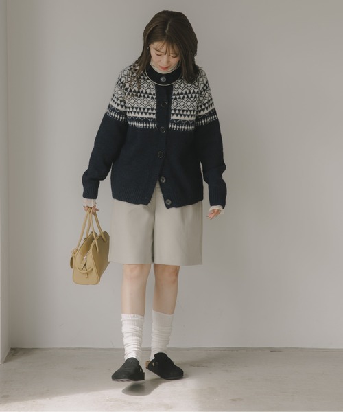 210nouve（トゥージュヌーブ）の「ノルディック柄 カーディガン（カーディガン/ボレロ・レディース・ネイビー/ホワイト/バーガンディー・FREE）」の16枚目の写真