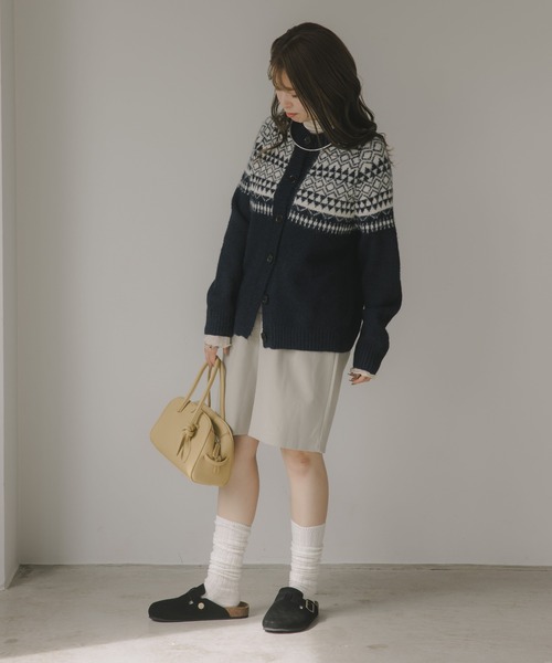 210nouve（トゥージュヌーブ）の「ノルディック柄 カーディガン（カーディガン/ボレロ・レディース・ネイビー/ホワイト/バーガンディー・FREE）」の18枚目の写真