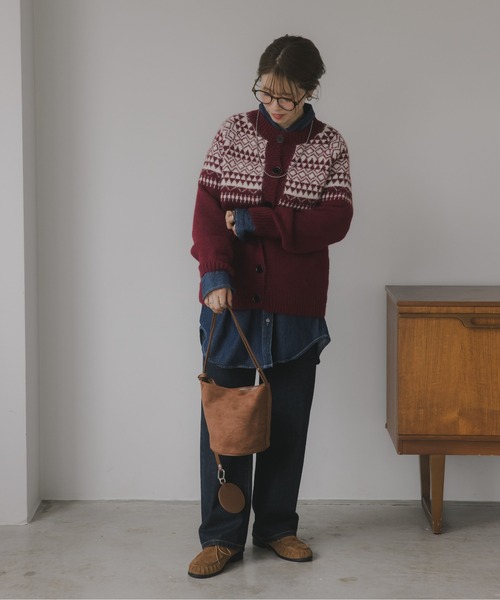 210nouve（トゥージュヌーブ）の「ノルディック柄 カーディガン（カーディガン/ボレロ・レディース・ネイビー/ホワイト/バーガンディー・FREE）」の19枚目の写真