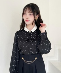 an another angelus | ブローチ付きドットブラウス/fint フィント(シャツ/ブラウス)