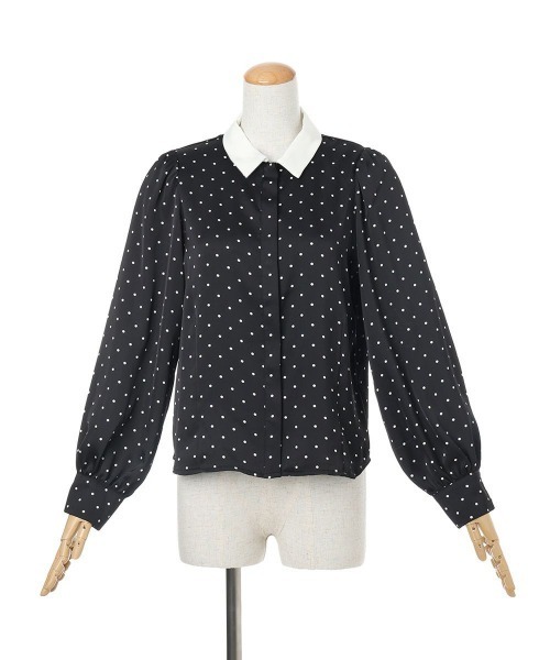 an another angelus（アンアナザーアンジェラス）の「ブローチ付きドットブラウス/fint フィント（シャツ/ブラウス・レディース・ブラック×ホワイト/ホワイト×ブラック・FREE）」の21枚目の写真