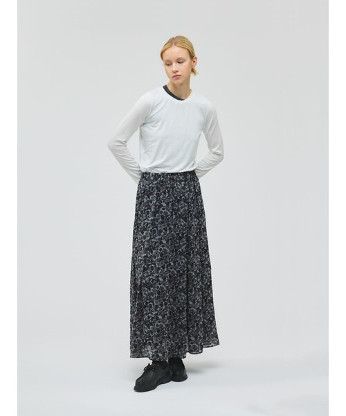 mizuiroind（ミズイロインド）の「mizuiro ind レイヤードTシャツ（Tシャツ/カットソー・レディース・グレー/オフホワイト/ブラック/ブラウン・FREE）」の22枚目の写真