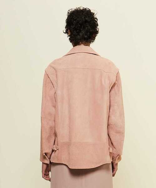 CURRENTAGE（カレンテージ）の「【CURRENTAGE/カレンテージ】Leather jacket（ライダースジャケット・レディース・キャメル/ピンク・1/2）」の6枚目の写真