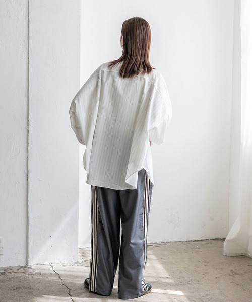 No Rule No Line（ノール－ルノーライン）の「オーバーサイズピンストライプシャツ（シャツ/ブラウス・レディース・ブラック/ホワイト・FREE）」の10枚目の写真