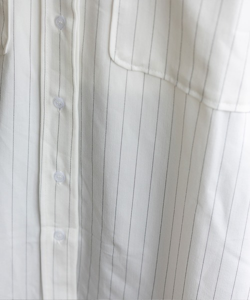 No Rule No Line（ノール－ルノーライン）の「オーバーサイズピンストライプシャツ（シャツ/ブラウス・レディース・ブラック/ホワイト・FREE）」の15枚目の写真