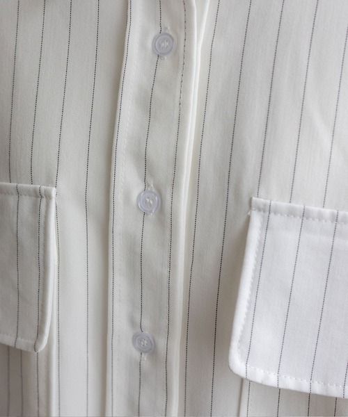 No Rule No Line（ノール－ルノーライン）の「オーバーサイズピンストライプシャツ（シャツ/ブラウス・レディース・ブラック/ホワイト・FREE）」の16枚目の写真