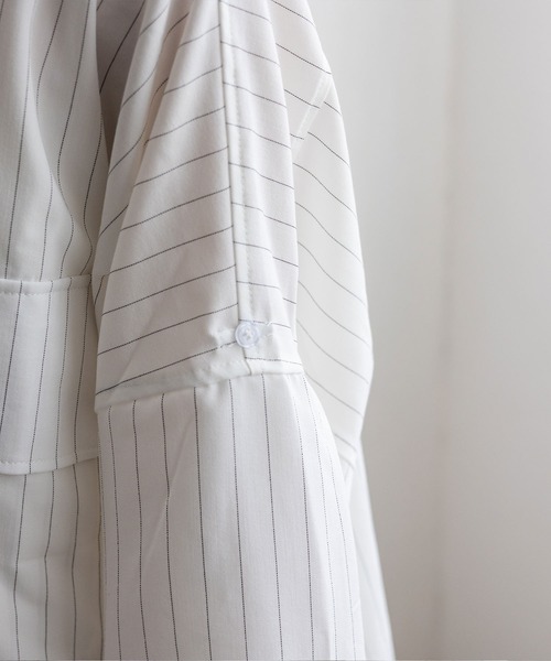 No Rule No Line（ノール－ルノーライン）の「オーバーサイズピンストライプシャツ（シャツ/ブラウス・レディース・ブラック/ホワイト・FREE）」の21枚目の写真