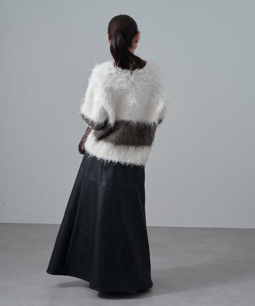 Lui's（ルイス）の「配色シャギーカーディガン（ニット/セーター・レディース・チャコールグレー/アイボリー/ブラック・FREE）」の17枚目の写真